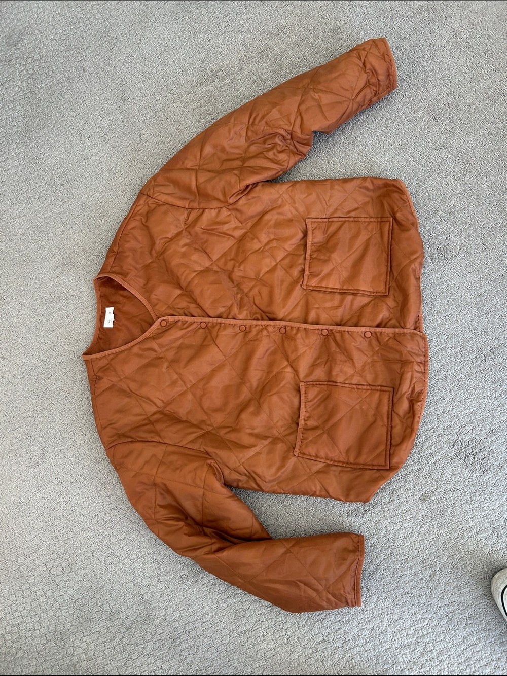 Quilted Rust Brown Puffer Jacket - Lightweight Insulated Layer